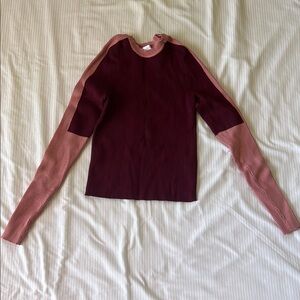 Stylish Women's Burgundy and Pink Top